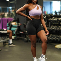 Lilac Off Shoulder Bra | Lilac Sports Bra | BodiesByShy