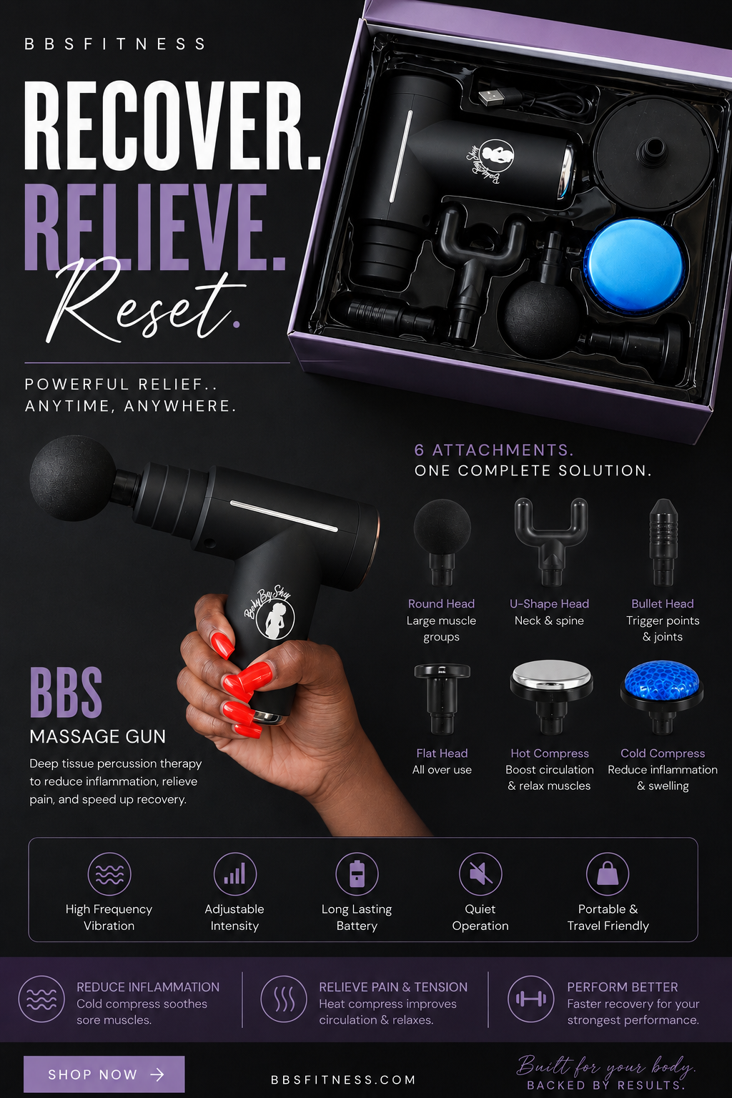 BBS Hot + Cold Recovery Massage Gun