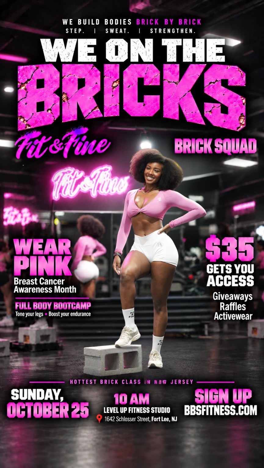 Sunday October 25th 10am FIT & FINE Brick Class - Pink
