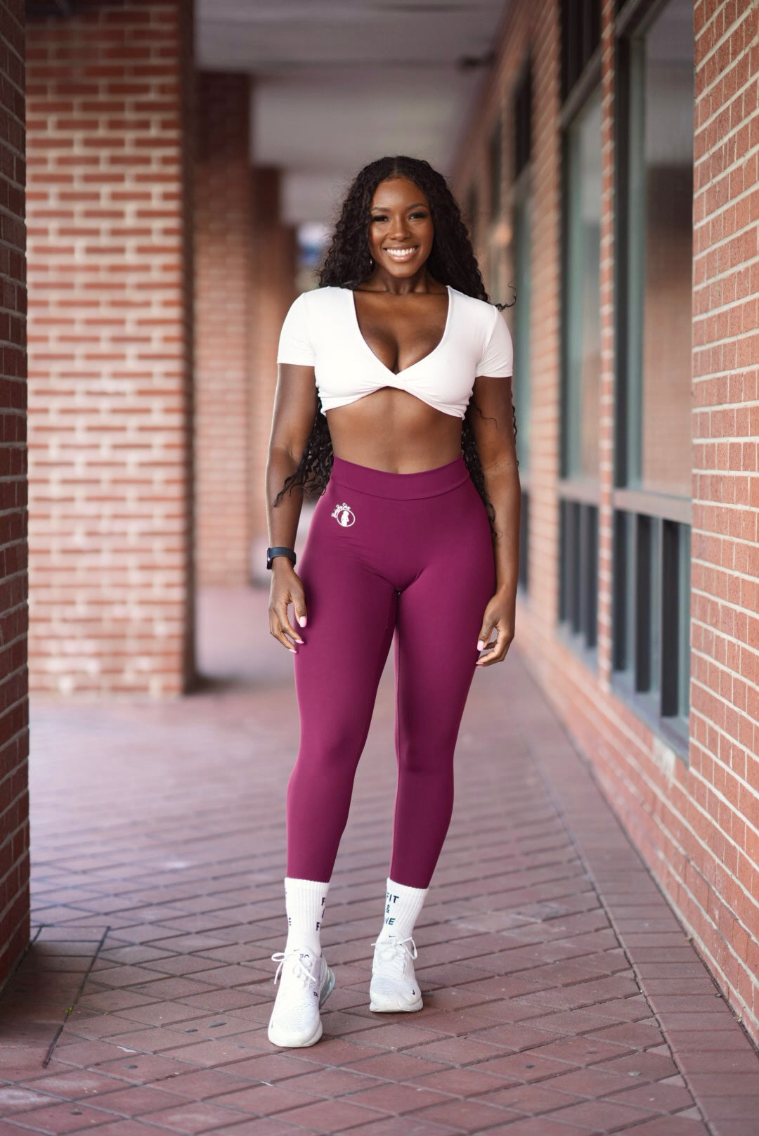 Viral Posh V back Burgundy Leggings