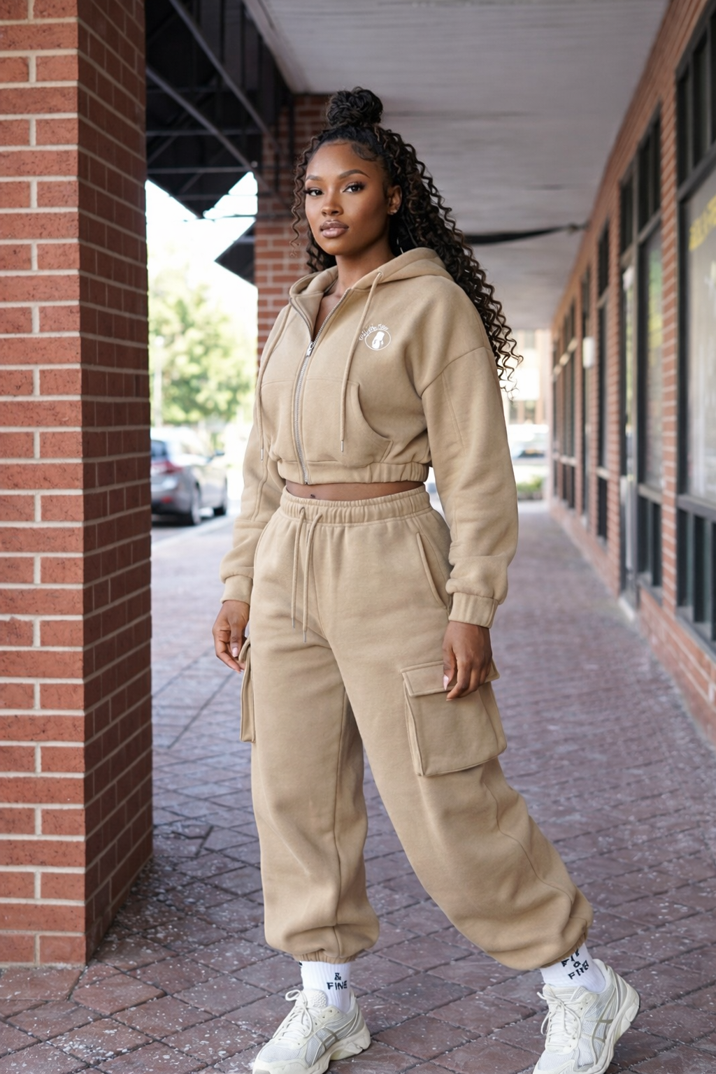 Cargo SweatSuit Beige